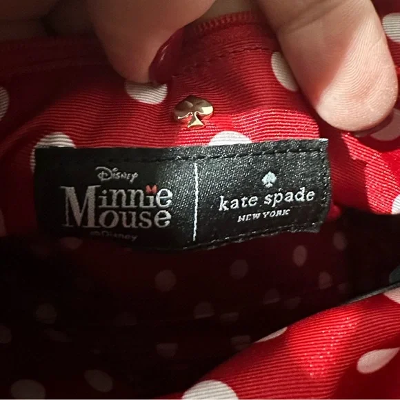 Kate Spade NWOT & Disney Collab Minnie Mouse Backpack with Red Polka Dot Bow - Picture 4 of 11